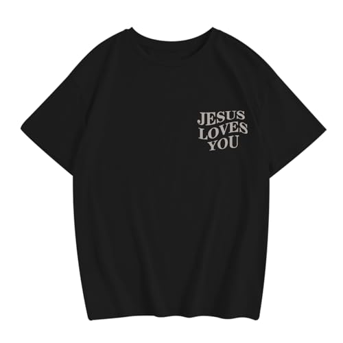 Jesus Loves You Shirt Christian Jesus Tshirts for Girls Religious Inspirational Tees Bible Verse Tops for Kids 3-122