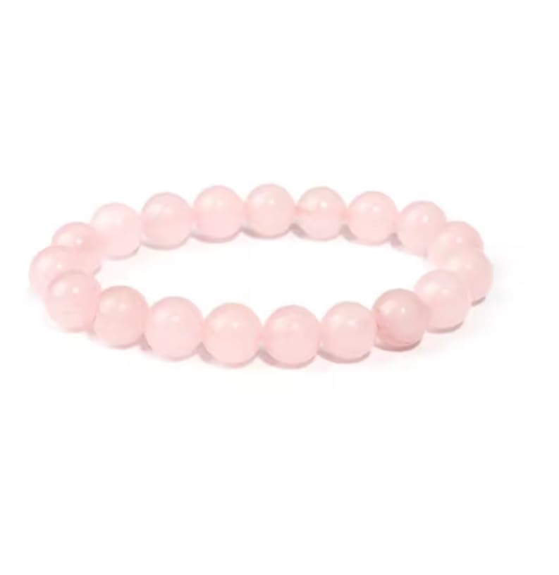 Bracelet pierre naturelle rose poudre zxquegf perles 8mm un cadeau feminin empreint de tendresse