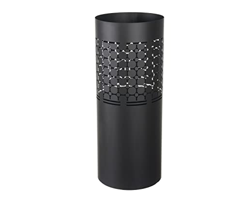 HERSIG - Paraguero Original | Paragueros de Diseño de Estilo Moderno para Paraguas Largos con Decoraciones Circulares de Color Negro