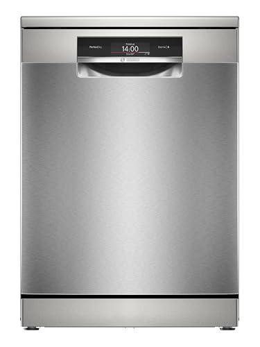 Bosch SMS8TCI04E Serie 8, Lavastoviglie da libera installazione, PerfectDry: Asciugatura impeccabile, consumi ridotti, Home Connect, Diagnostica da remoto, Cestelli Max Flex Pro, Acciaio, 60cm