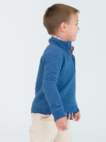 Rugged Butts Heather Indigo Quilted Quarter Snap Sweatshirt - 4T4