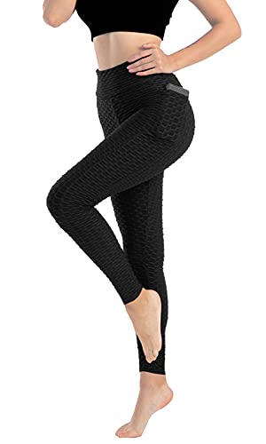 Color Cosplayer Black Butt Lifting Sexy Yoga Leggings For Women High Waist Plus Size Tummy Control Pants With Pockets cover