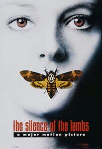 "SILENCE OF THE LAMBS" - Foster/Hopkins.Classic Horror Movie Poster - Poster Size : A4
