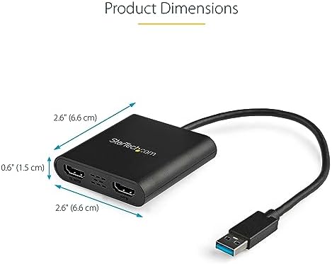 StarTech USB-A 3.0 to Dual HDMI Adapter, 4K 30Hz + 1080p 60Hz, Windows only — 사진 4