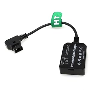 HangTon D-Tap vers USB-C PD Adaptateur convertisseur de puissance 100 W pour appareil photo reflex numérique Sony, moniteur, téléphone, ordinateur portable, type C, batterie V-Lock 12-16,8 V à monture