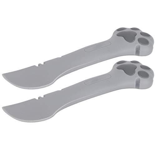 Can Opener 2Pcs, Multifunction Jar Opener Washable Lightweight Cat Paw Can Opener Silicone Material For Can Opener Cat Pet Can Pet Spoon (Gray) #TOP4