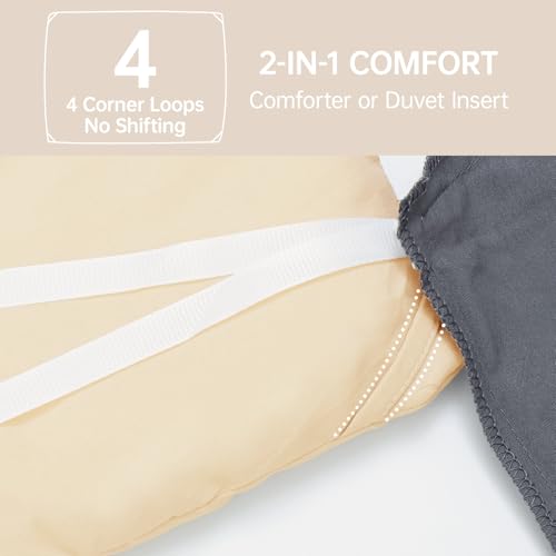 Image of MUXHOMO King Size Comforter Set, All Season Ultra Soft Down Alternative Bedding - 3 Piece Lightweight Bed Set Includes 1 Comforter (104 inchx90 inch) and 2 Pillow Shams (20 inchx36 inch), Light Yellow