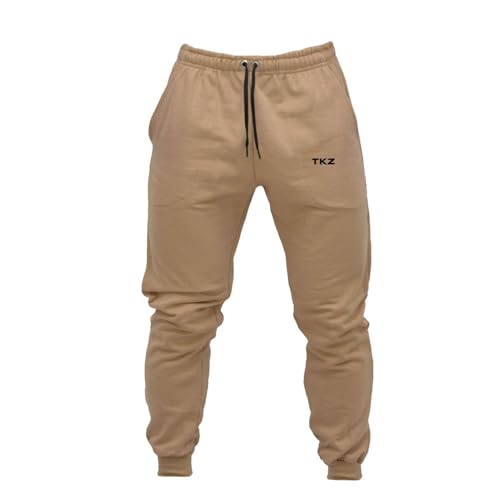 Conjunto Unissex Moletom Agasalho com Ziper e Calça (GG, Preto/Marrom)
