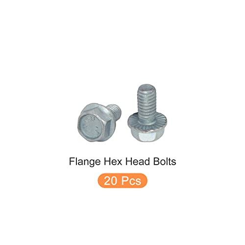 Image of METALLIXITY Flanged Hex Head Bolts (5 /16-18 x 5 /8 inch) 20pcs, Hexagon Serrated Flange Bolt Carbon Steel Screw - for House Construction Hardware Fasteners