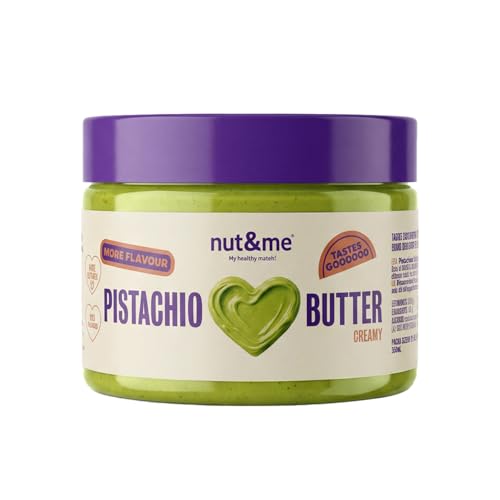 nut&me Crema de Pistacho Cremosa 250 gr - Sin gluten, aceite de palma ni conservantes - Crema para Untar, Sabor Dulce, Ideal para rellenos y con pan, Helado y chocolate Dubai