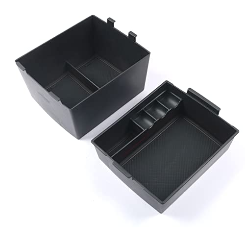 CDEFG for 2022 2023 Maverick Pickup Truck Center Console Organizer Tray 2022 2023 Fo*rd Maverick Armrest Trays Storage Box Coin Container 2022 Maverick Truck Interior Accessories, 2-Pack (Black Trim)