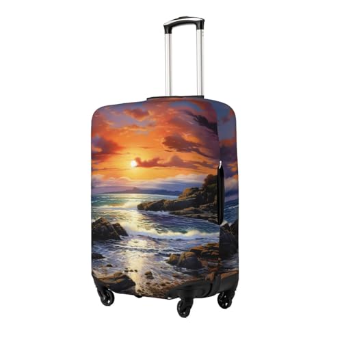 Ireland Sunset Seascape Print Luggage Suitcase Cover Protector Luggage Washable Covers With Concealed Zipper2