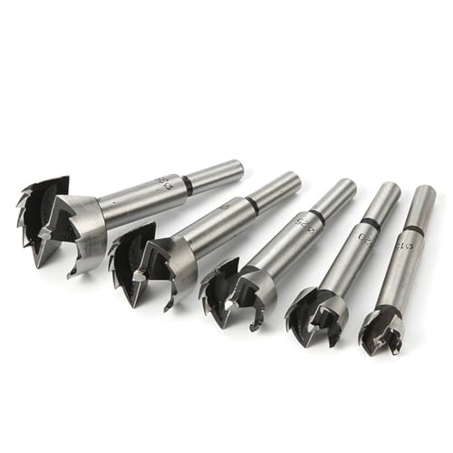 Osmond 5 Piezas de 15-35 mm, Herramientas para Trabajar la Madera Forstner, Brocas para Perforar Bisagras, Vástago Redondo, Cortador de Acero para Madera y Plástico