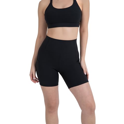 YITTY Active Women's UltraLuxe High Waist Pocket Biker Shorts – 3"/6" Tummy Control, Compression, Breathable & Activewear3