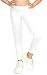 CAOMP Girls'%100 Organic Cotton Leggings for School or Play (9-10, White)