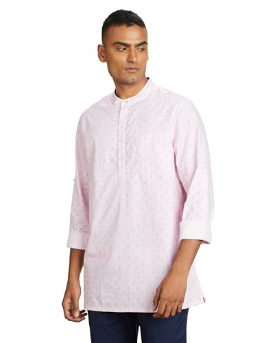Image of Amazon Brand - Symbol Men's Cotton Printed Short Kurta (Regular Fit)