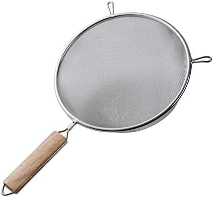 LUAMY こし器 つぶしてこせる スープこし ステンレス 頑丈 お菓子作り なめらか 天ぷら名人 すくい油切り ザル ざる ストレーナー 水切り ハンドル付 油こし油きりざる 調理器具 (20*34.5CM)