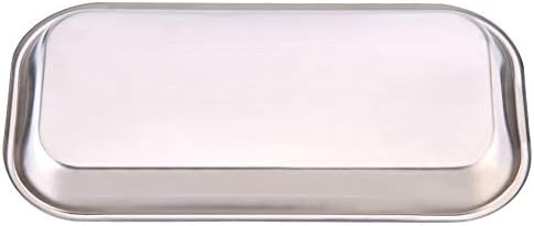 Jadeshay Steel Tray - 1pc Dental 201 Stainless Steel Medical Instrument Tray Useful Tool for Clinic Lab