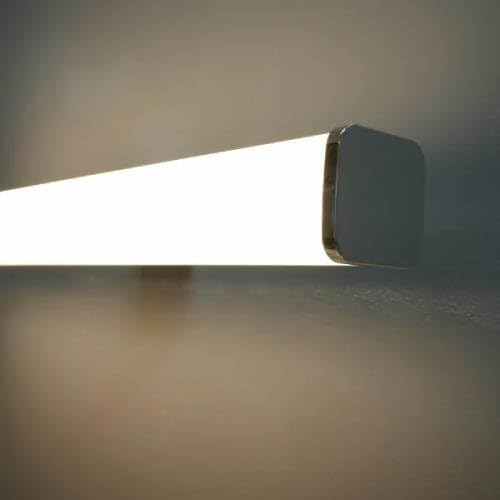 Image of PHILIPS Brass MERAKI Rectangle Bathroom Wall Light 20W IP44 Warm White 582107