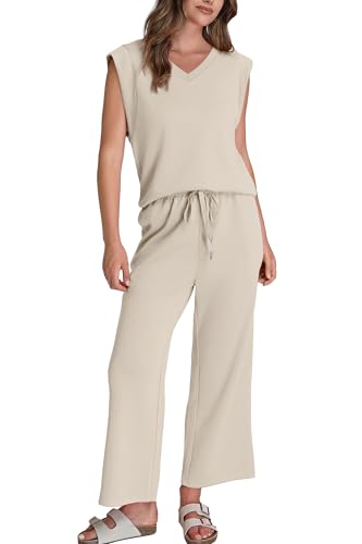 SAMPEEL Two Piece Sets for Women Summer Vacation Travel Outfits Business Casual Outfits Matching Sets Women Clothing