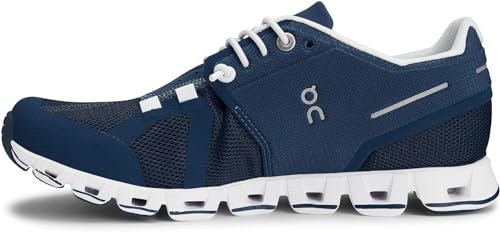 Image of On Women's Cloud Sneakers, Denim /White, 11 Medium US