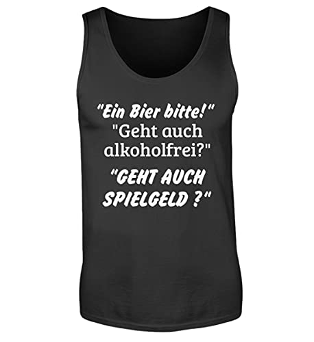 Camiseta de tirantes negra para hombre con frase de cerveza en talla M