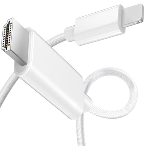 Critin HDMI Cable Adapter for iPhone to TV 6.6FT Digital AV Adapter 1080P HD Video Sync Screen Connector Compatible for iPhone 14 13 12 11 Pro Max XS XR X 8 to TV Projector Monitor