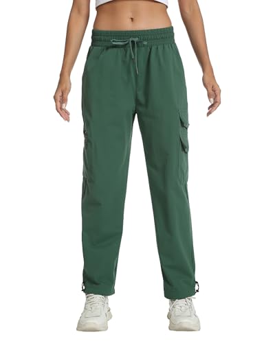 Image of Women's Joggers with Pockets, Hiking Cargo Water Resistant Lightweight Pants for Women Workout Athletic Travel Camping