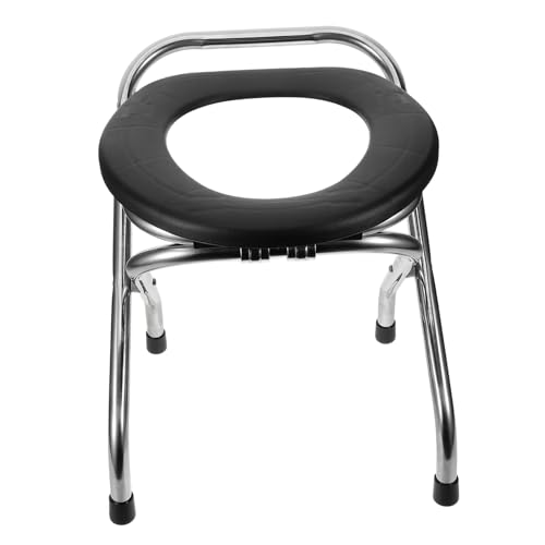CALLARON Foldable Toilet Chair for Elderly Pregnant Women Portable Commode Seat for Enhanced Bathroom Experience Compact Stable Ergonomic Design for Safe Use for All Ages