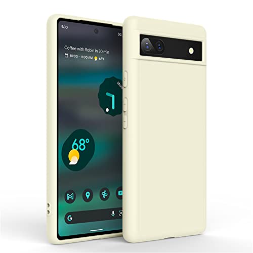 Tobfit TPU Case for Google Pixel 6a, Soft Protective Shockproof Phone Cover, Durable Anti-Scratch Smart Phone Case for Women Men(White)