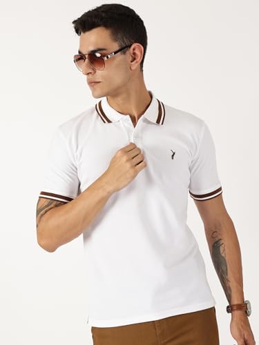 Image of Thomas Scott Men's | Solid | Half Sleeve | Regular Fit | 100% Cotton | Polo Collar | Button Closer | Casual Tshirt