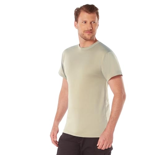 Rothco Quick Dry Moisture Wicking T-Shirt – Performance Gym Workout Tee Shirt, Desert Tan, M