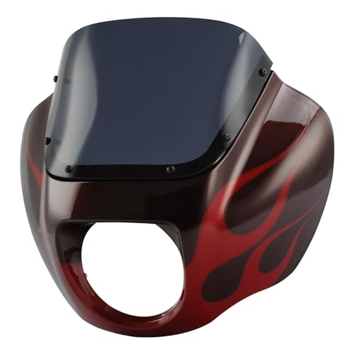 Image of Front Headlight Quarter Fairing Windshield Fit For Harley Softail Low Rider FXLR Street Bob FXBB 2018-2020 Low Rider S FXLRS 2020-2025 Softail Standard FXST 2020-2024 Wicked Red /Twisted Cherry