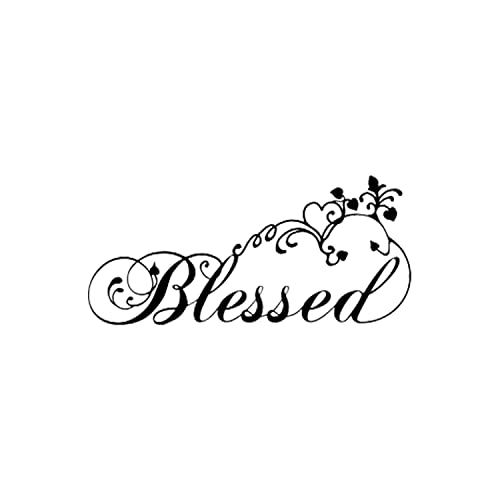 Smartdistributors Smart Blessed With Swirls Hearts Christian Vinyl Decal For Car Window Wall Laptop Sticker -Sd 756- Black/White Size 5' X 11' (Black) #TOP5