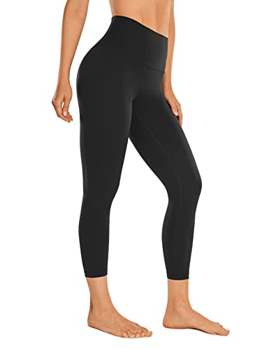 CRZ YOGA Women's Butterluxe High Waisted Capri Workout Leggings 23'' - Buttery Soft Gym Leggings Yoga Pants Black 12