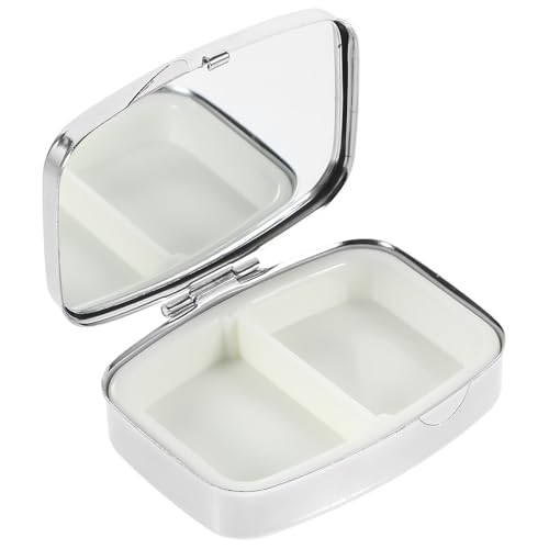 iplusmile Organizador Portátil de Pastillas Metálico Compacto con Sello Hermético para Viaje y Uso Diario Caja Resistente para Almacenar Medicamentos Bolso o Viaje Color Rosa