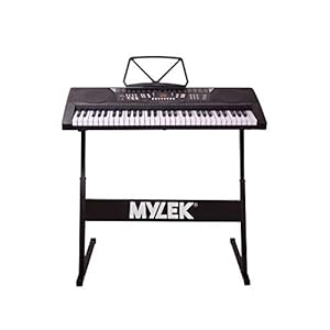 MYLEK Electronic Keyboard 61 Key Musical Interactive Teaching Piano with Z Stand and Book Stand – Children, Beginners…