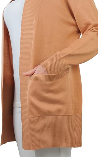Image of ToBeInStyle Women's Long Sleeve Rib Banded Open Sweater Cardigan