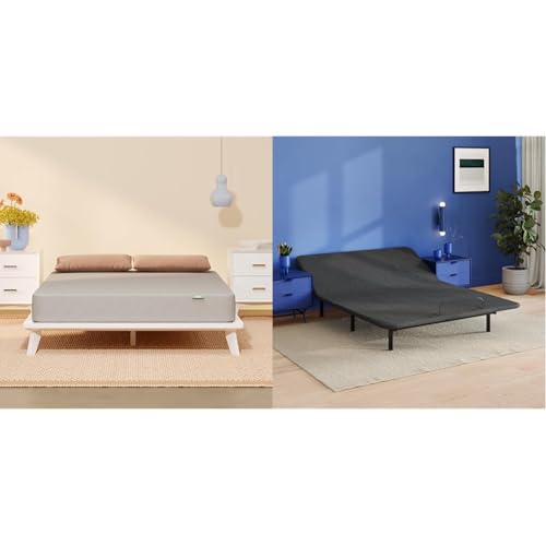 Siena 8” Full Mattress with Adjustable Base - Head & Foot Incline - Medium Firm Gel Memory Foam - Premium Pressure Relieving Layers - Wireless Remote with Memory - Zero Clearance - Zero Gravity