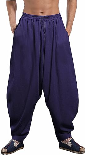 Sarouel hippie AITFINEISM avec cordon de serrage pour homme en taille L