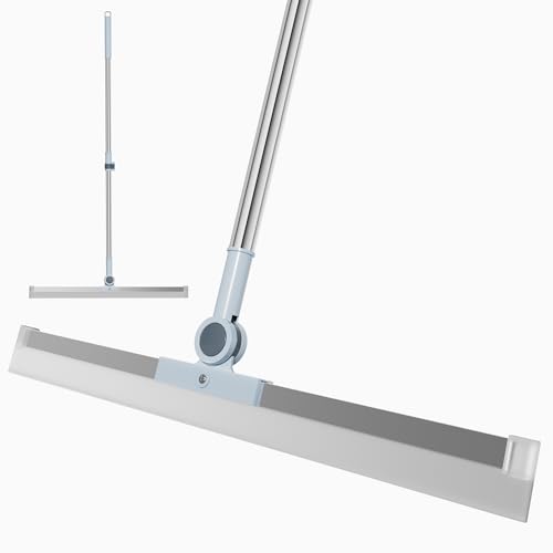 Image of Professional Floor Squeegee for Shower Bathroom Kitchen Home Adjustable 41.3 inch /52.3 inch Long Handle Floor Squeegee for Concrete Floor for Cleaning(50CM)
