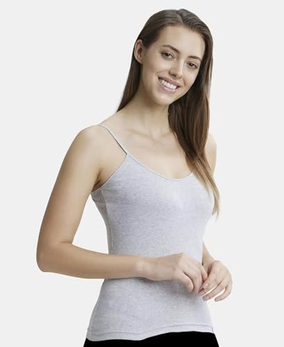 Image of Jockey 1487 Women Super Combed Cotton Rib Camisole with Adjustable Straps and StayFresh Treatment (Pack of 2)