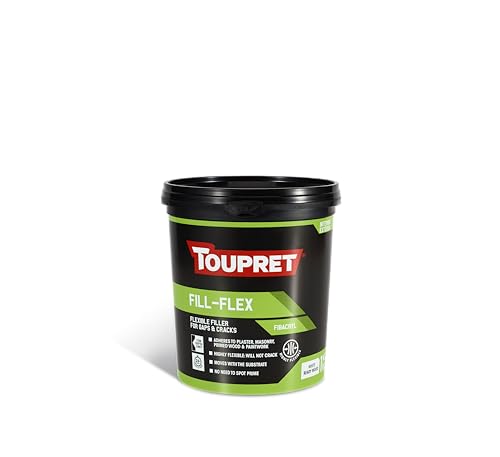 Toupret FillFlex - Flexible & CrackResistant Interior Filler for Tough Surfaces - Elastic Compound for Cracks Movements & Control Joints - Easy Sand Paintable - 1 kg