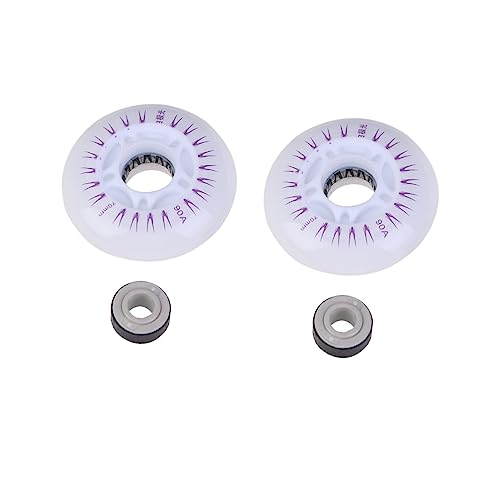 HANABASS Roller Skating Accessories 2 Pack 76mm Pu Wheels Flash Roller Skating Shoes Accessory Easy Changeable Color Wheel for Outdoors