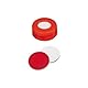 neochrom LDPE Schnappringkappen mit Silikon/PTFE Loch, Silikon Weiß/PE/PTFE Rot, 11mm Durchmesser, 100 Stück
