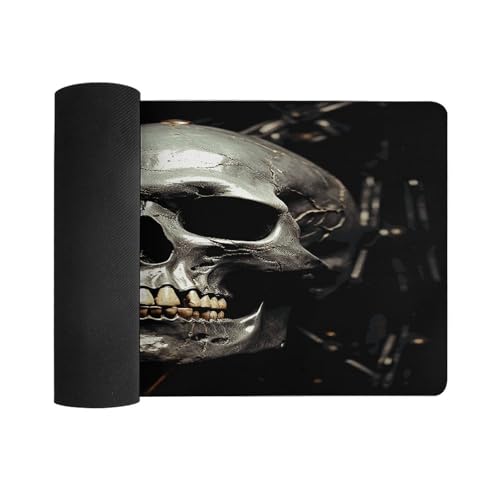 Eerie Scary Skull Mouse Pad grande antideslizante miniatura 3