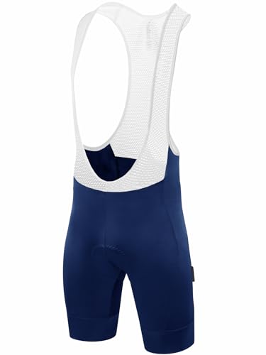 qualidyne Men\'s Cycling Bib Shorts 4D Padded Biking Bib Pants Biking Bicycle Shorts Blue