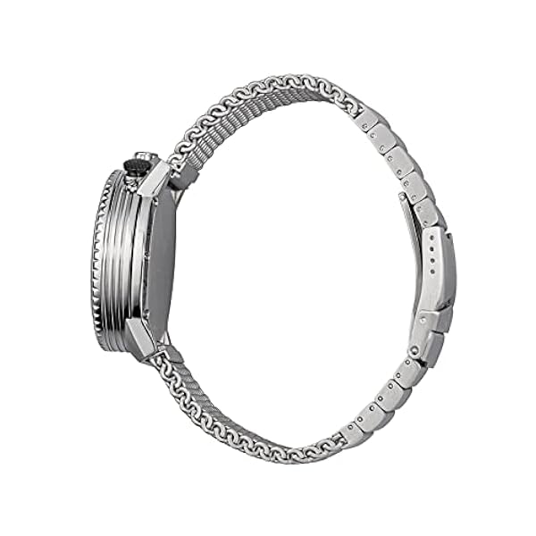 Elysee Analog kvartsklocka för män med rostfritt stål armband 80535, Silver-blå-röd, Armband