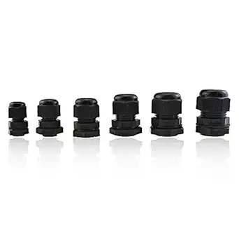 Hahiyo PG7 PG9 PG11 PG13.5 PG16 PG19 Nylon Cord Grip Cable Glands with Gasket Nut Securely Seal Threads Quick Install Wire Joint Connectors Black 28 PCS for Water Tight Electrical Circuits Boxes