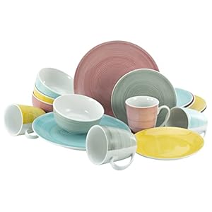 CreaTable, 23585, serie Pastelllo, servies, combiservies 16-delig, meerkleurig